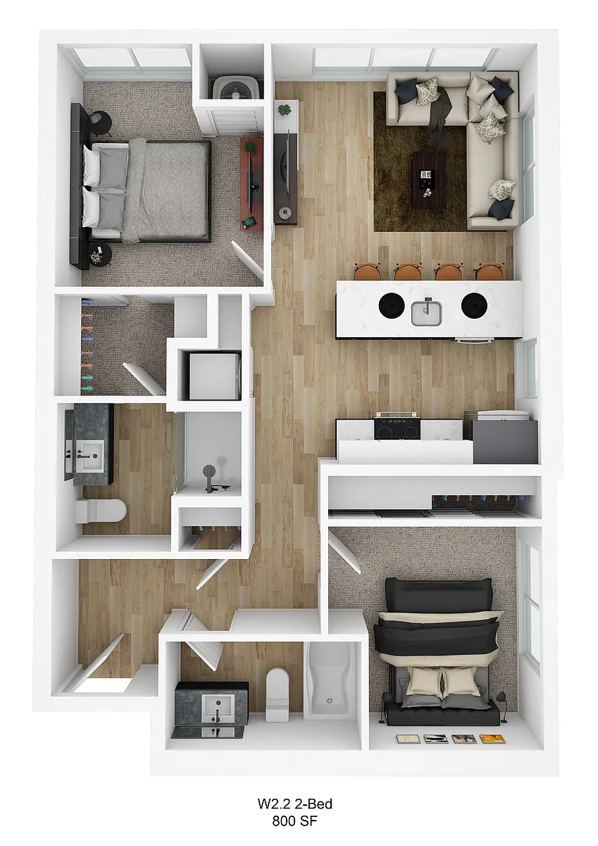 Floor plan Orlin W2.2 (2 Bedroom)