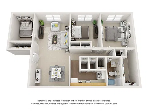 Floor plan 3 Bedroom 1 Bath