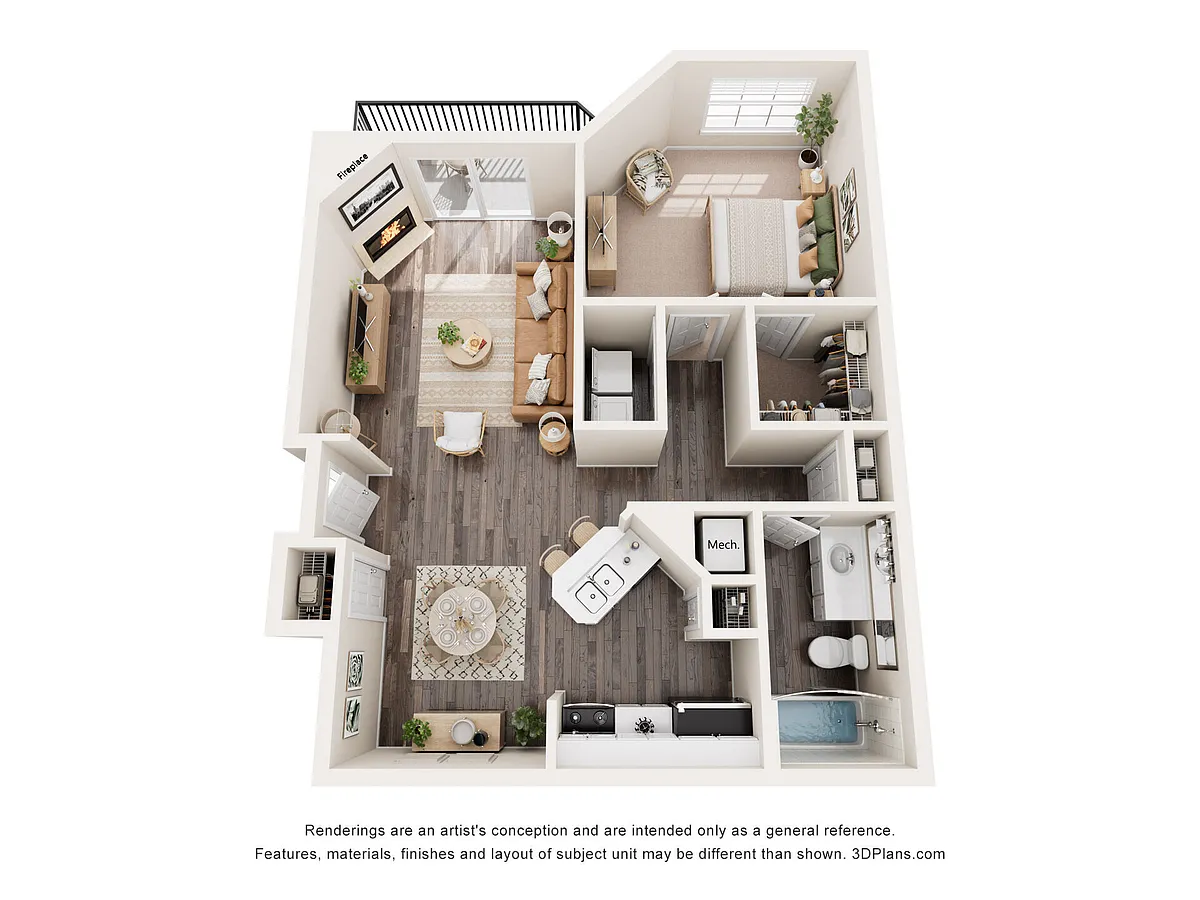 Floor plan 1X1B