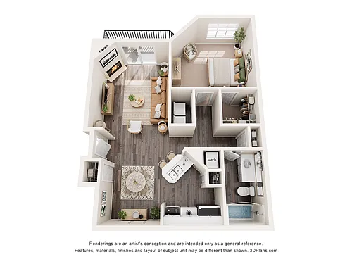 Floor plan 1X1B
