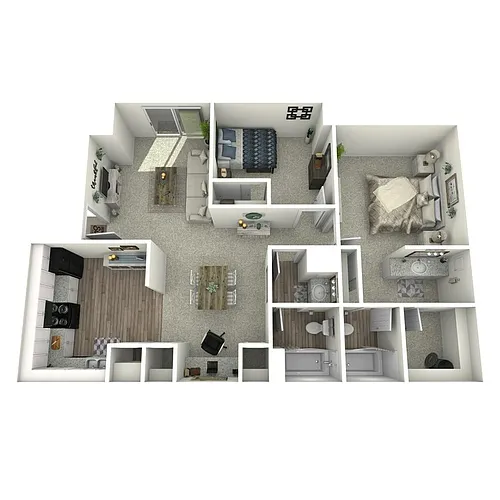Floor plan Two Bedroom/Two Bath