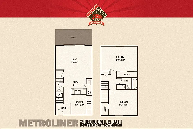 Floor plan Two Bedroom Townhome