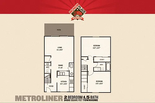 Floor plan Two Bedroom Townhome