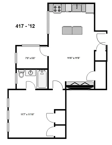 Floor plan 1 Bedroom