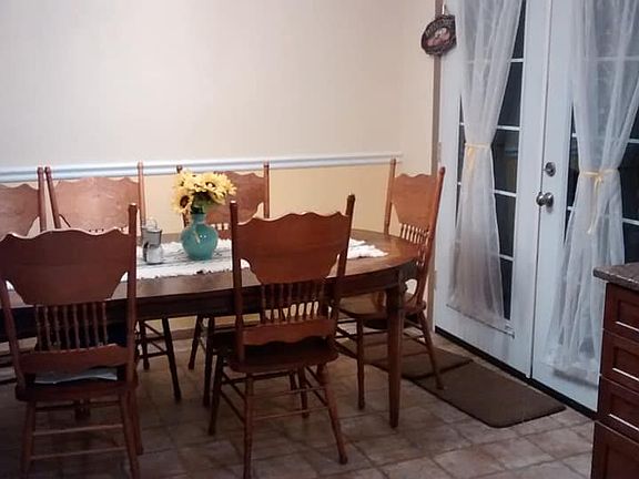 French doors lead to patio