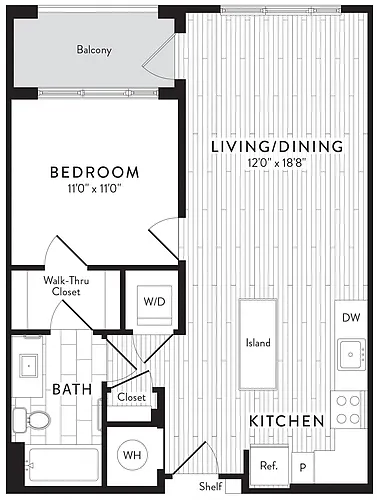Floor plan A1 - 1 Bed_1 Bath