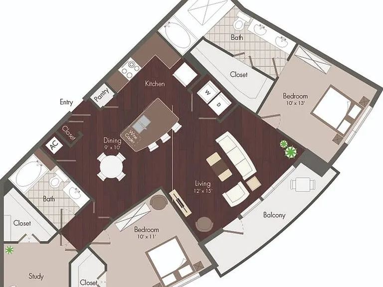 2 Bedroom Floorplan 2 Bedroom Floorplan