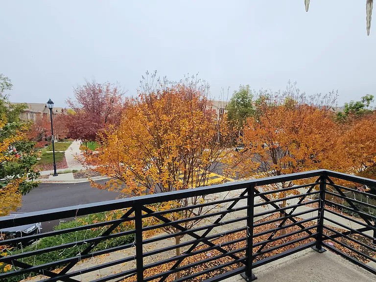Side deck facing a pocket park