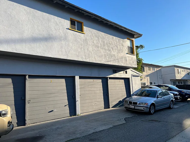 Side of complex with garages