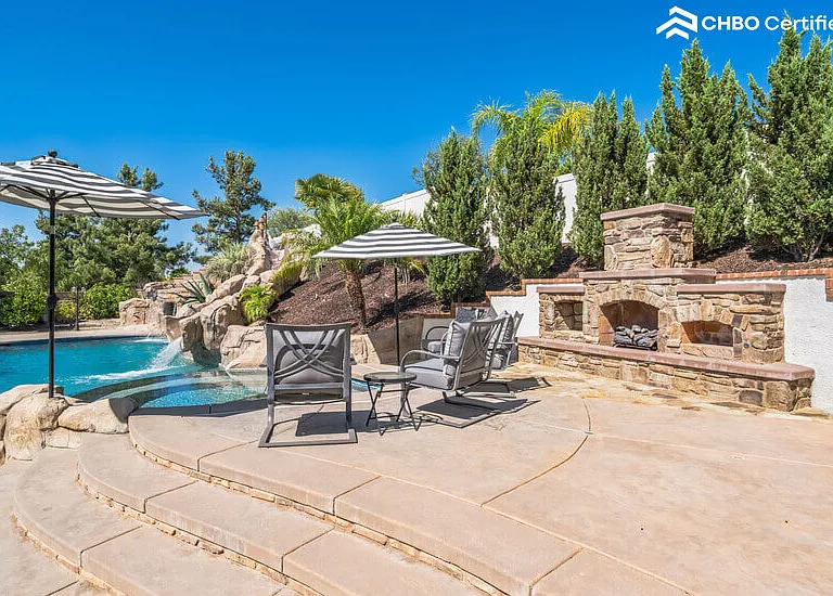Built In Gas Fireplace with plenty of seating