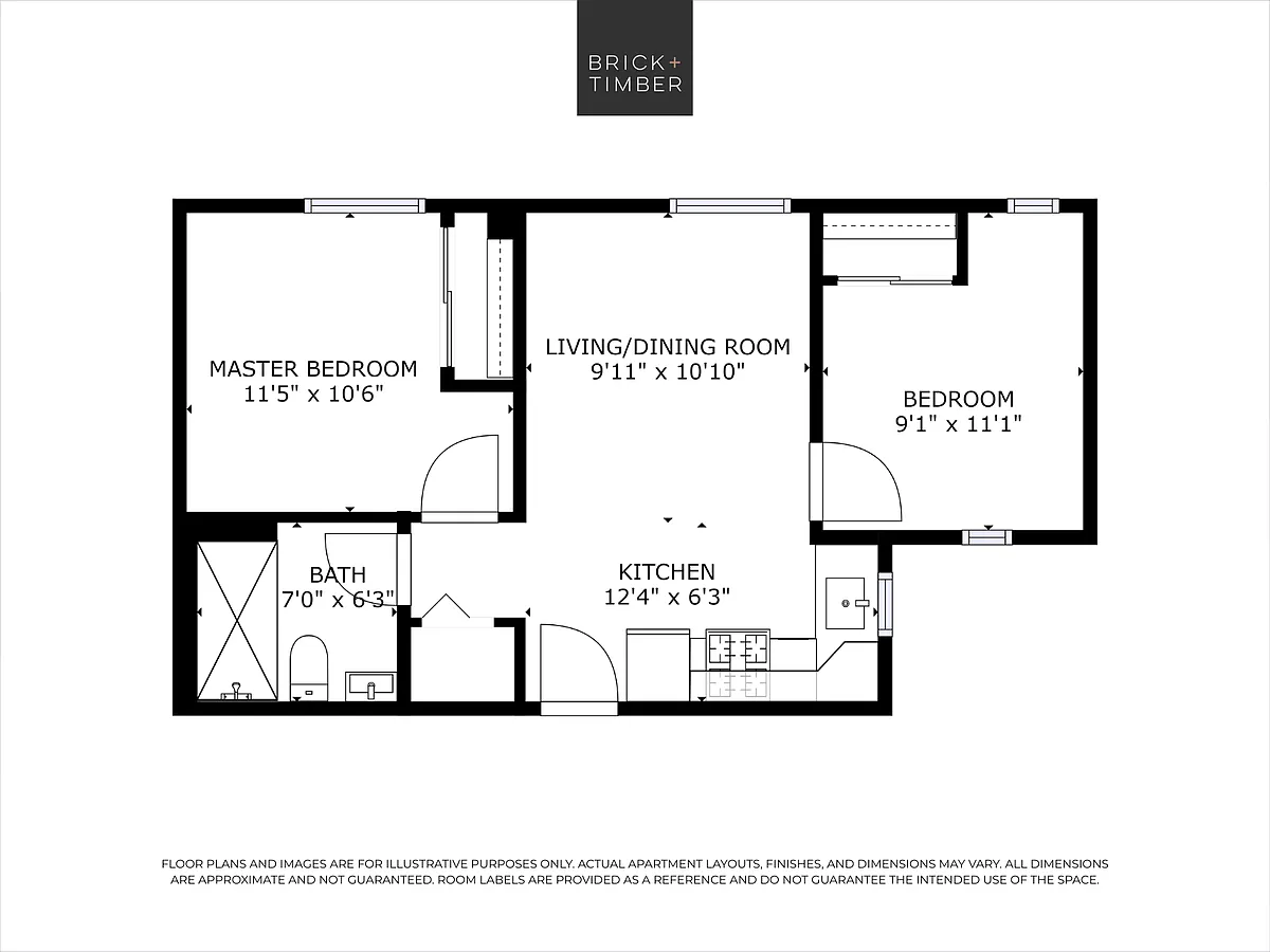 Floor plan 2 Bedroom 1 Bath