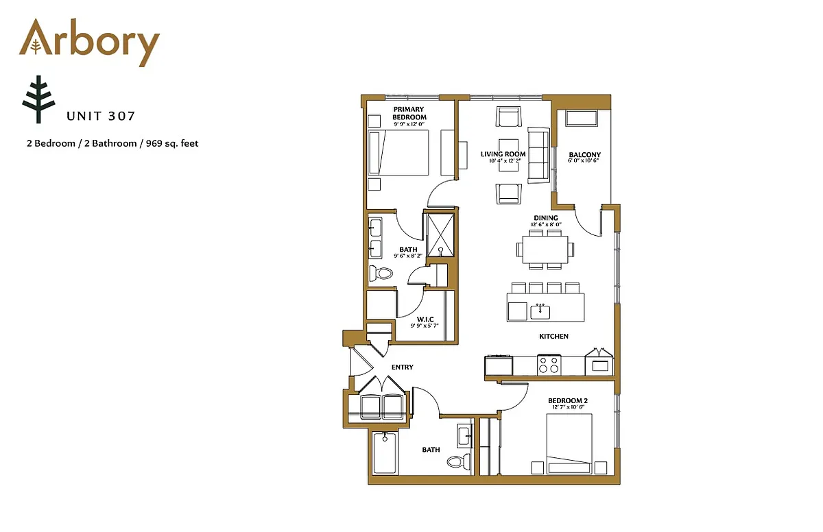 Floor plan Third floor unit - 307