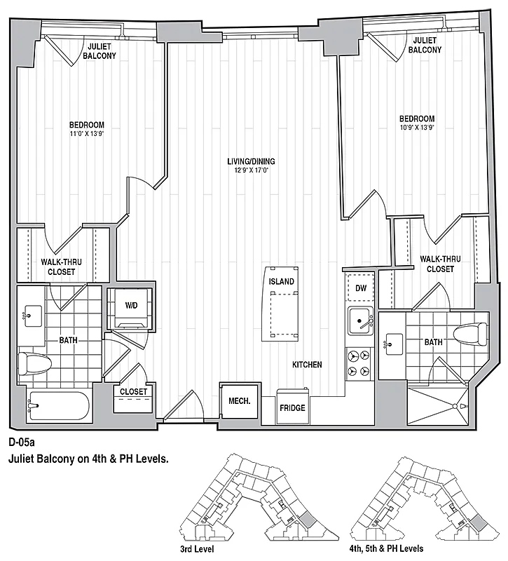 Floor plan 2 Bed 2 Bath 1057