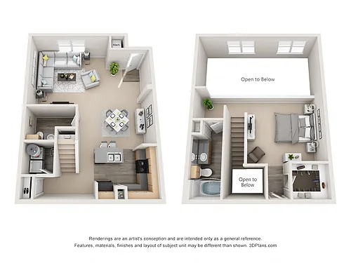 Floor plan 1 Bedroom Townhome