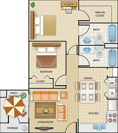 Colores Del Sol C1 Two Bedroom_Sahuaro Colores Del Sol C1 Two Bedroom_Sahuaro