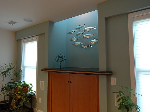 TV in LR in bamboo cabinet