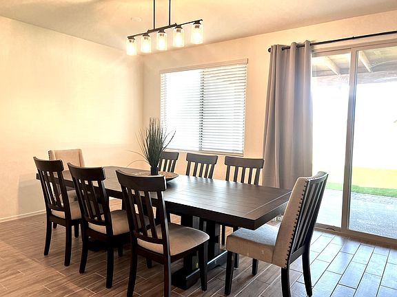 Dining area, sliding door to the patio