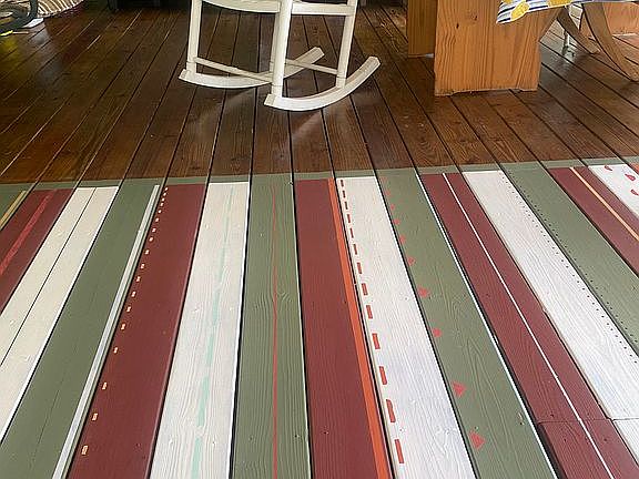 Painted-on screenedporch rug