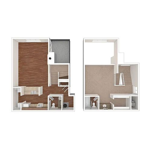 Floor plan 1 Bed/1 1/2 Bath Th