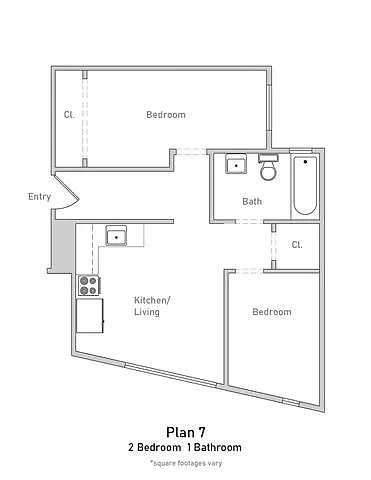 Floor plan Floor Plan 7 2BR 1BA Junior