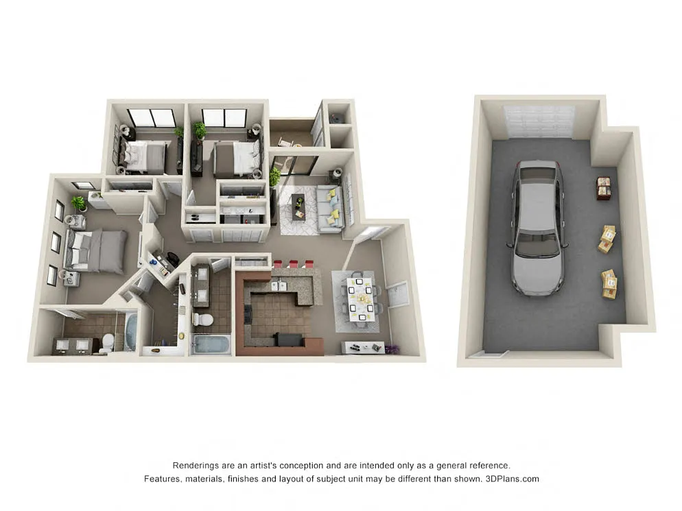 Floor plan C1 + Garage - Reno