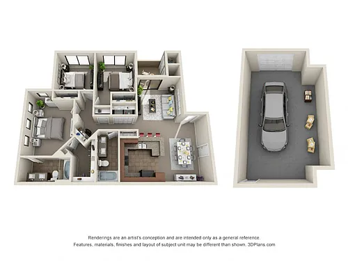 Floor plan C1 + Garage - Reno