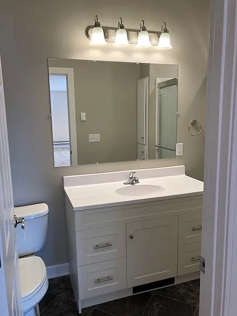 Large vanity with ample counter space