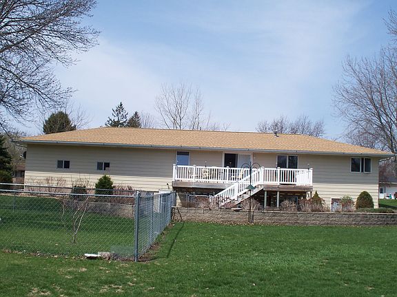 Back view, fenced area