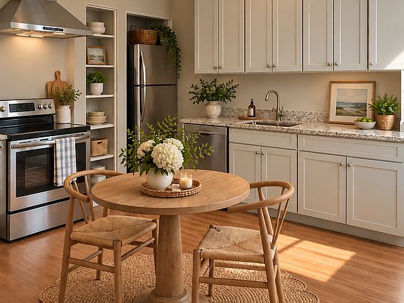 Updated kitchen with new appliances. *Virtually staged*