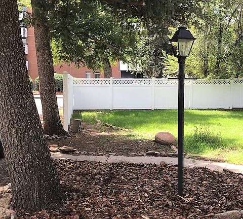 FRONT YARD, WHITE VINYL FENCE