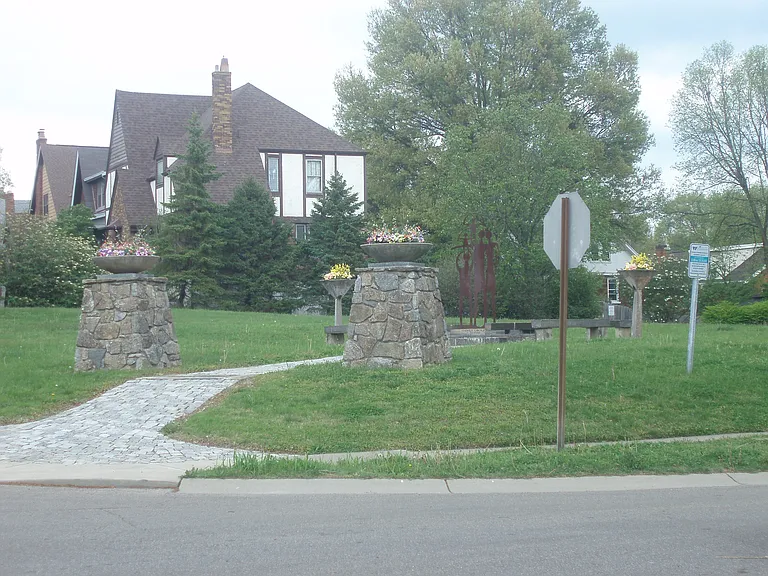 the park in the middle of the desirable covedale garden district, 2 blocks down the road