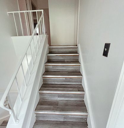 Couple stairs to bedrooms and first full bathroom