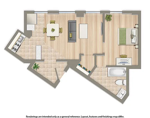 Floor plan One Bedroom A