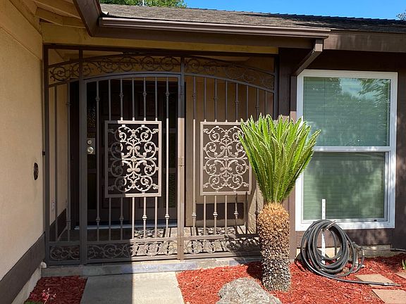 Front door with security gate