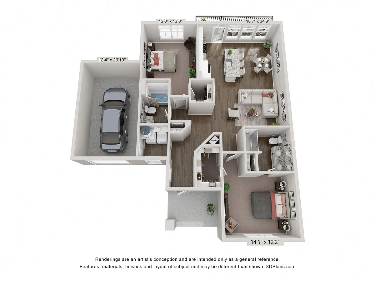 Floor plan C1 - Slate 2X2 Garage