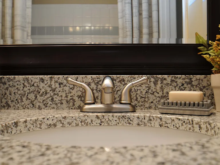 Bathroom with granite counters