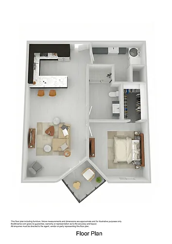 Floor plan 1 Bedroom 1 Bathroom