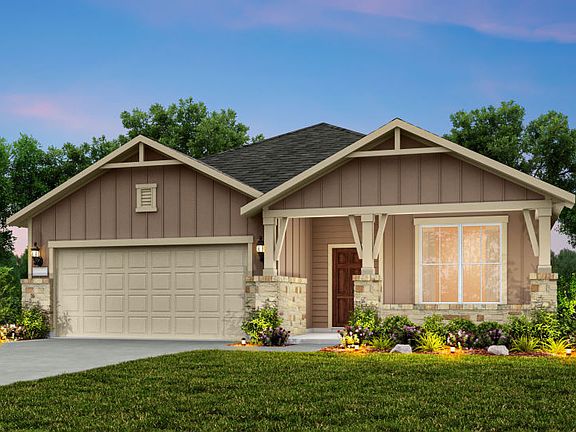 The Burnet, a one-story home with 2-car garage, shown with Home Exterior 41