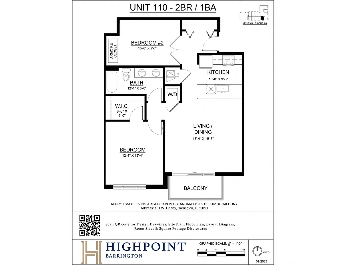 Floor plan 2 Bed 1 Bath