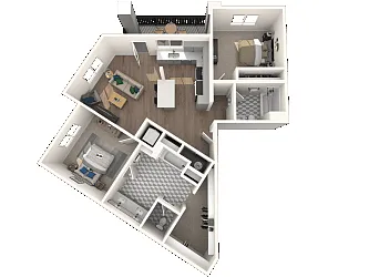 Floor plan Premier Two Bedroom, Two Bathroom C