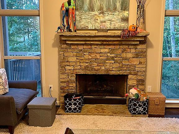 wood burning fireplace 