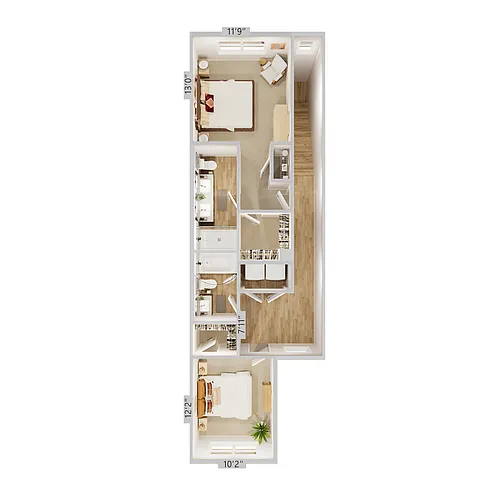 Floor plan Pursuit 2 x 2.5 A