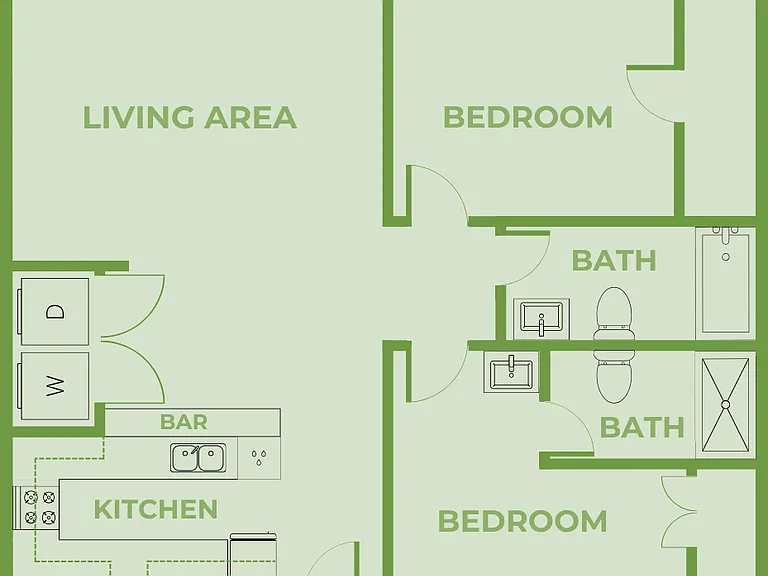 2 Bedroom, 2 Bath Apartment 2 Bedroom, 2 Bath Apartment