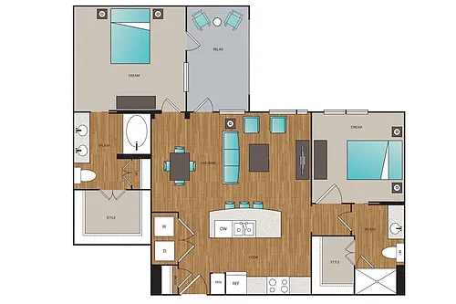 Floor plan Phase I 2x2 C