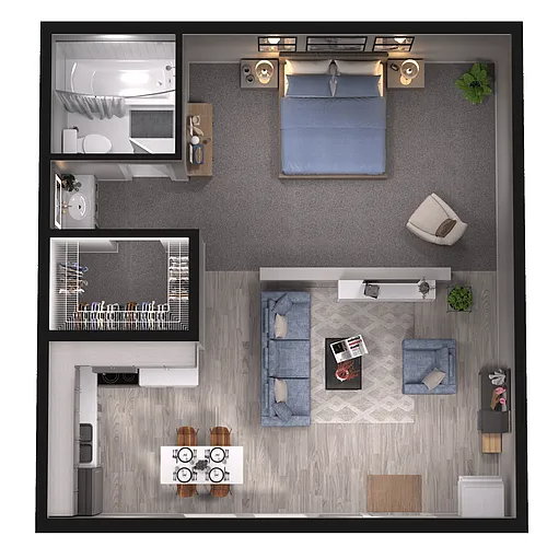 Floor plan Jr 1 Bedroom