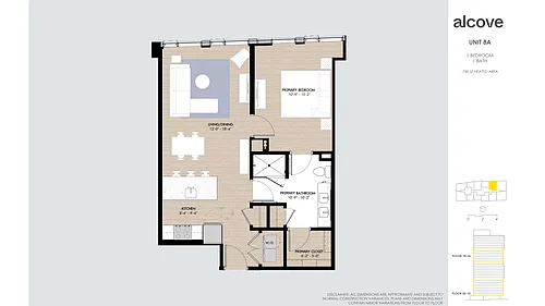 Floor plan Alcove One Bedroom 08 Tiers 1& 2