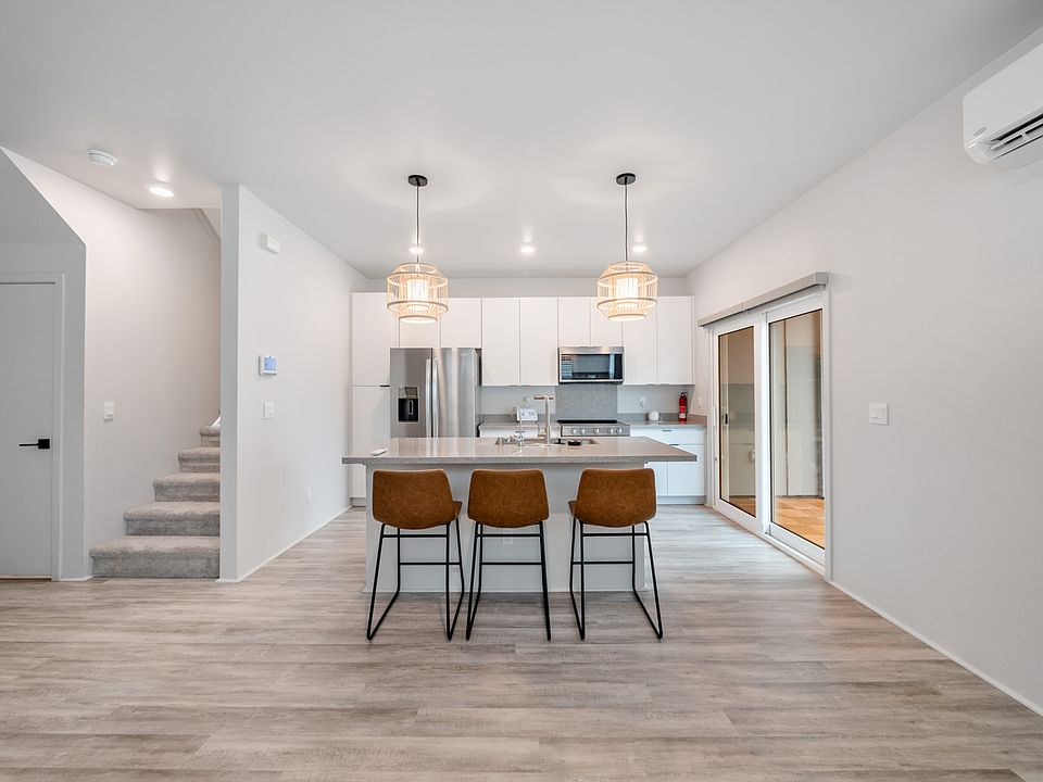 Open living and kitchen.