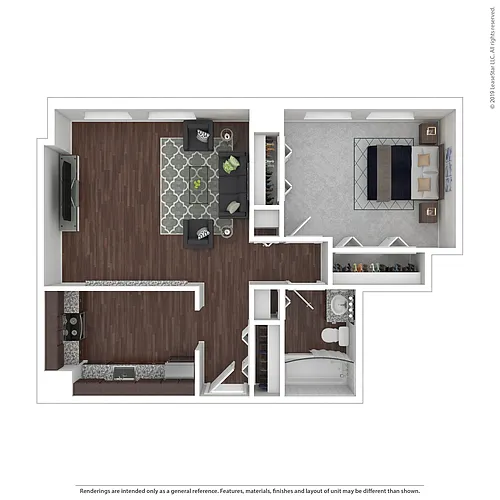 Floor plan 1x1B