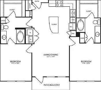 Landmark On Lovers - B3 - 2 Beds - 2 Baths - 1099 Sq. ft.