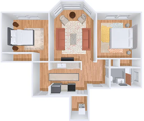 Floor plan 2 Bedroom 1 Bathroom